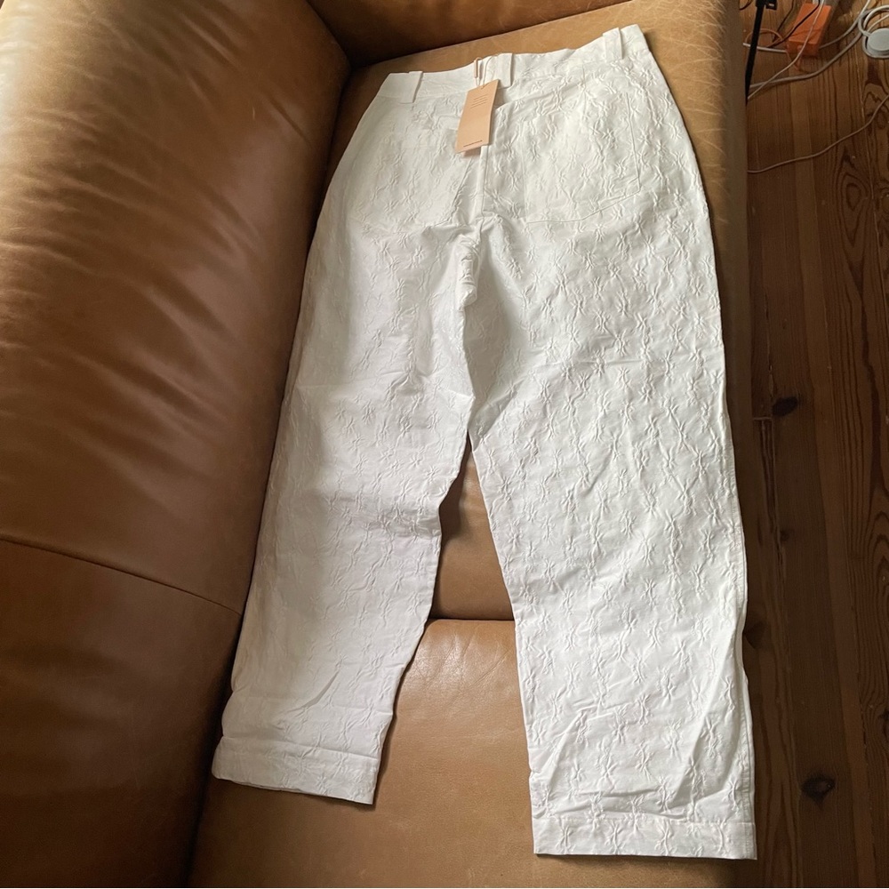 NWT Anthropologie Stella Nova Jill pants textured jacquard trouser barrel leg - Picture 7 of 11